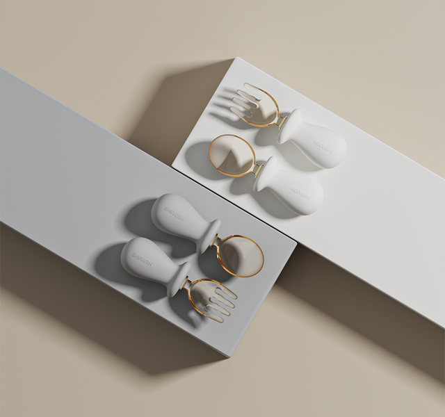 Набір приборів виделка+ложечка футлярі HEORSHE Spoon Fork Set White 744047 фото