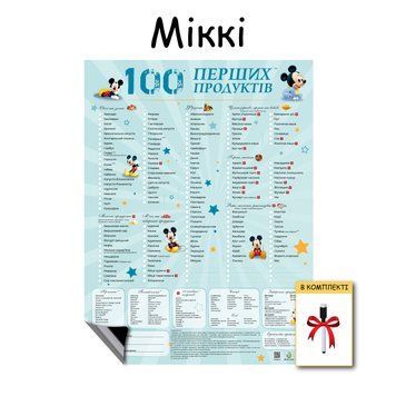 Магнітний планер "100 перших продуктів" Міккі Маус 1014 фото